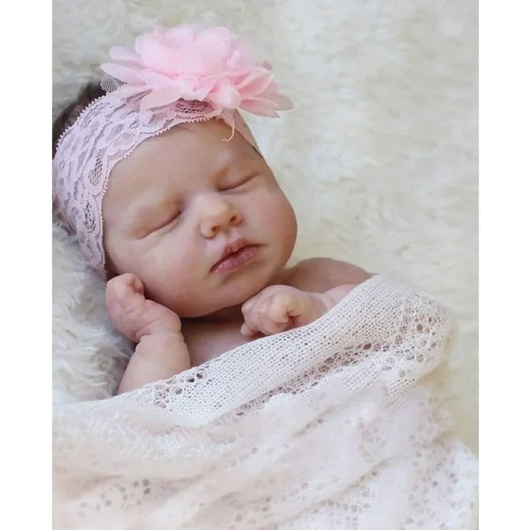 20" Baby Aki Realistic Reborn Baby Girl Doll with "Heartbeat" and Coos - Image 3