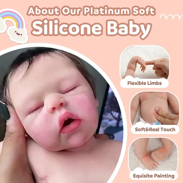 12"&16" Extremely Flexible Full Silicone Realistic Baby,Soft Newborn Baby Doll Boy or Girl Ukbaby With Realistic Belly Button and Birth Mark - Image 3