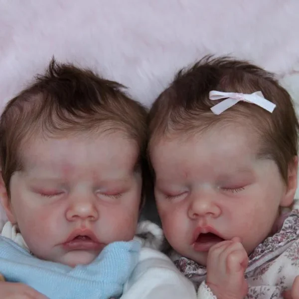 17'' Real Lifelike Twins Boy and Girl Debbie and Deborah Sleeping Reborn Baby Doll, Reborn Child Newborn Baby Dolls Roleplay - Image 4