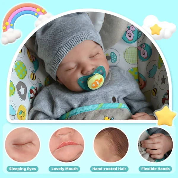 20'' Real Lifelike Carley, Realistic Soft Silicone Newborn Baby Boy Dolls - Image 4