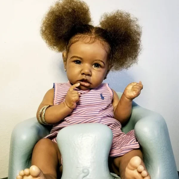 African American 20'' Nalani Super Trending Black Silicone Vinyl Reborn Baby Doll Girl - Image 3