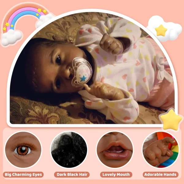 2024 New Adoption Offer- Adorable Black Silicone 20'' Truly African American Jamani Reborn Toddler Baby Doll Girl By Reborndollsshop® - Image 2