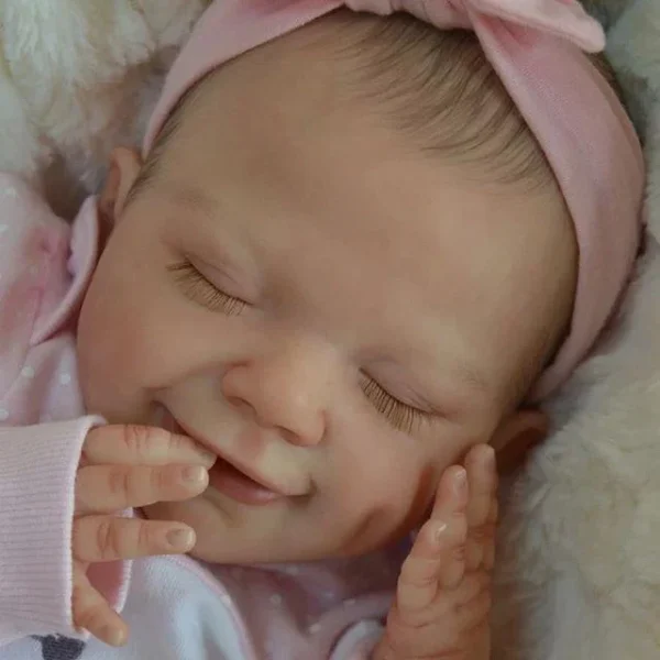 20" Theresa Truly Reborn Baby Girl Newborn Sleeping Doll with Heartbeat and Sound - Image 2