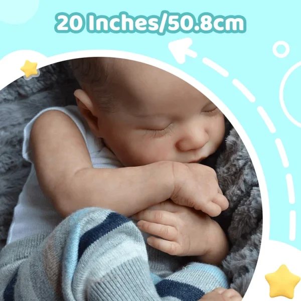 20'' Real Lifelike Carley, Realistic Soft Silicone Newborn Baby Boy Dolls - Image 5