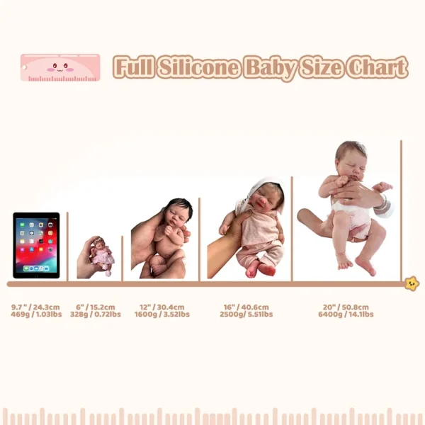 12"&16" Extremely Flexible Full Silicone Realistic Baby,Soft Newborn Baby Doll Boy or Girl Ukbaby With Realistic Belly Button and Birth Mark - Image 7