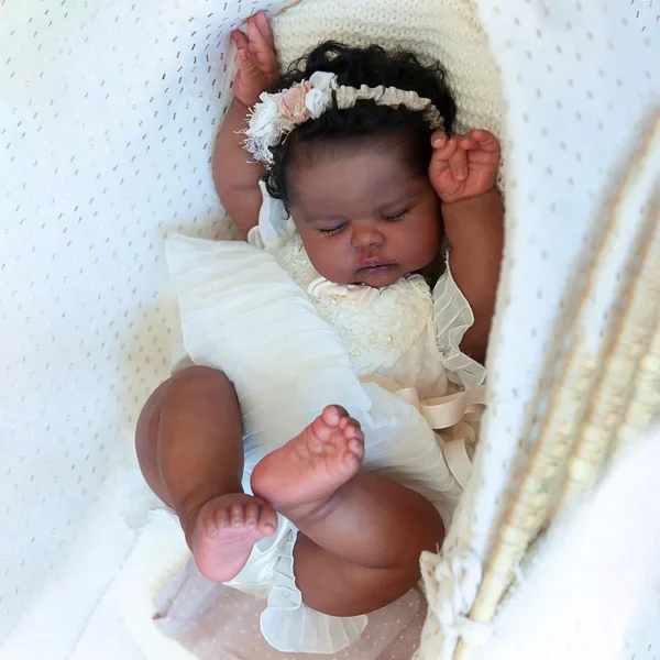 20'' Super Lovely African American Cloth Body Reborn Baby Girl Doll Named Yersser - Image 2