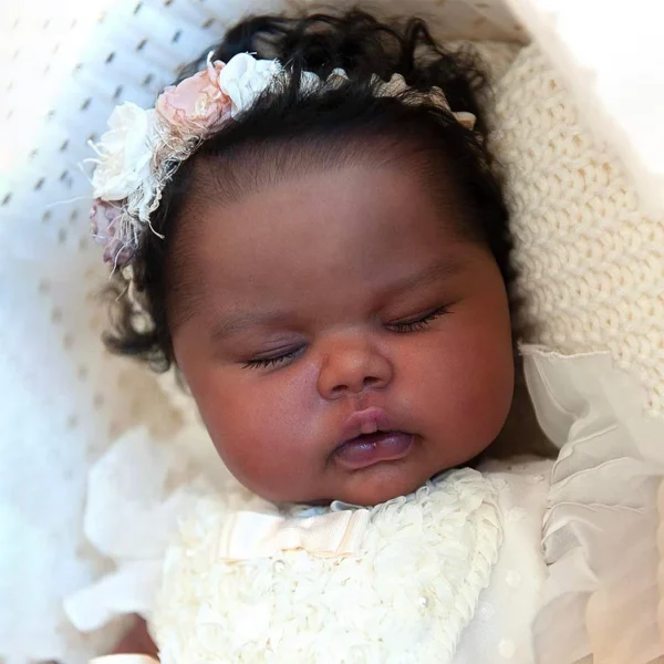 20'' Super Lovely African American Cloth Body Reborn Baby Girl Doll Named Yersser