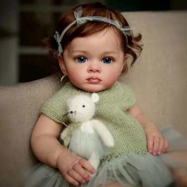 20" Lifelike Baby Dolls Truly Real Lifelike & Realistic Weighted Toddler Handmade Brown Hair Baby Sunnin