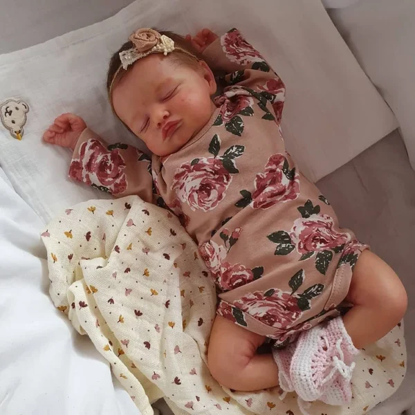 Handmade Reborn Dolls 20'' Cute Reborn Newborn Baby Girls Doll Adalia with Brown Hair