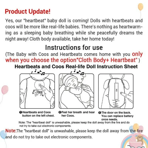 20" Baby Aki Realistic Reborn Baby Girl Doll with "Heartbeat" and Coos - Image 5