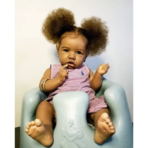 African American 20'' Nalani Super Trending Black Silicone Vinyl Reborn Baby Doll Girl