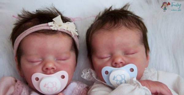 17" Sweet Sleeping Dreams Reborn Twins Boy and Girl Maren and Monica Truly Silicone Baby Doll, Birthday Gift - Image 4