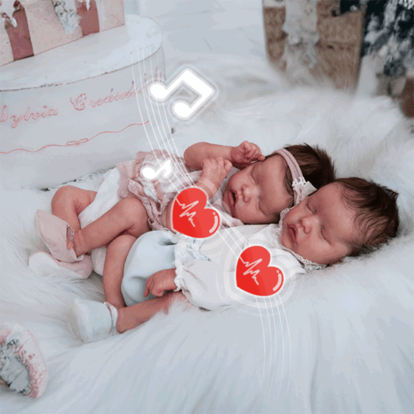 17" Sweet Sleeping Dreams Reborn Twins Boy and Girl Maren and Monica Truly Silicone Baby Doll, Birthday Gift - Image 2