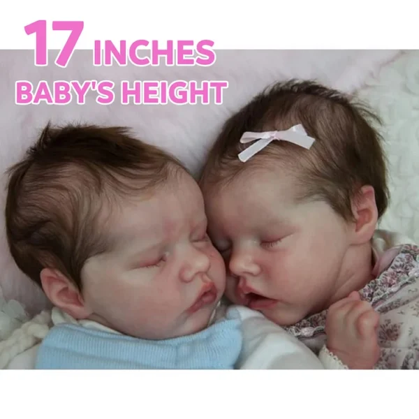 17" Reborn Baby Doll Twins Boy and Girl Debbie and Deborah Lifelike Sleeping Newborn      (23)View - Image 5