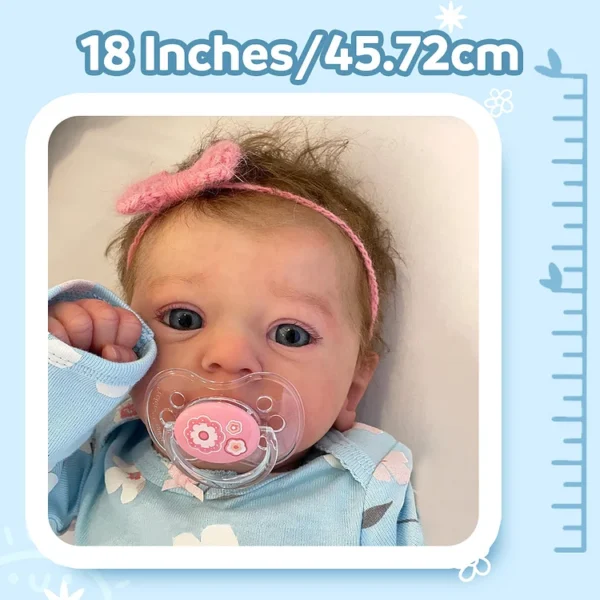 8" Real Lifelike Cute Eyes Opened Reborn Newborn Doll Girl Named Sum With Blue Eyes - Image 2