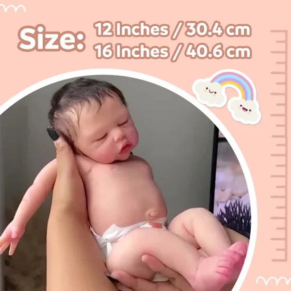 12"&16" Extremely Flexible Full Silicone Realistic Baby,Soft Newborn Baby Doll Boy or Girl Ukbaby With Realistic Belly Button and Birth Mark - Image 6