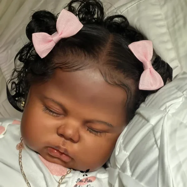 20" Handmade Lifelike Reborn African American Newborn Baby Eyes Closed Girl Nayyra with Heartbeat💖 & Sound🔊